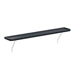 Loch & Skye Loby Curved Radiator Shelf with Foil Insulation - MDF Wooden Floating Radiator Shelf No Drilling with Brackets - No-Drill Over Radiator Shelves for Heat Circulation (Black, 40cm)