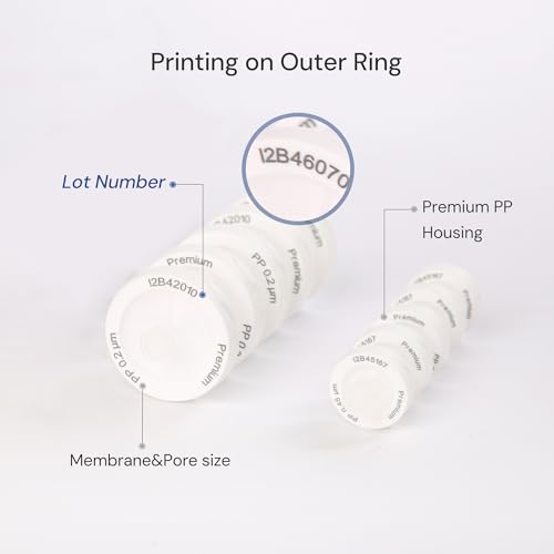Image of 100 Pack PP Syringe Filter Lab Filters 0.2μm Pore Size 13mm Diameter Hydrophobic Filtration Non-sterile White
