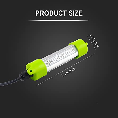 LOSTCAT 18W DC 12V Green IP68 Waterproof Aluminum Super Bright LED Fish Bait Submersible Dock Underwater Fishing Light Attractants for at Night Snook Crappie with Battery Clamps by LOSTCAT - Image 2