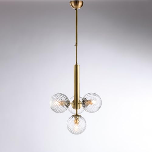 Lustre contemporain bronze 4 lumières E14 Harmonie pour salon