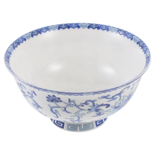 BESPORTBLE Tazón de Cerámica Azul y Blanco Estilo Vintage 45 Pulgadas Tazón Grande para Arroz y Sopa Cuenco Alto para Ramen y Ensaladas Adecuado para Servir Restaurantes y Uso Diario