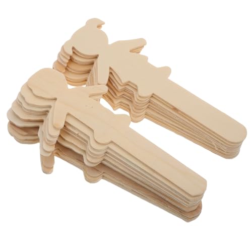 Garneck 20pcs Boy Girl Wooden Craft Sticks Unfinished People Figures for Boys and Girls Decorative DIY Art Supplies for Room Decor