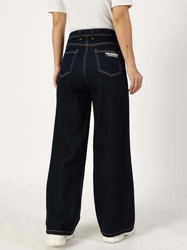 Image of THIRD QUADRANT Women Wide Leg Jeans with high Waist || Black Jeans for Women || Flared Jeans for Women