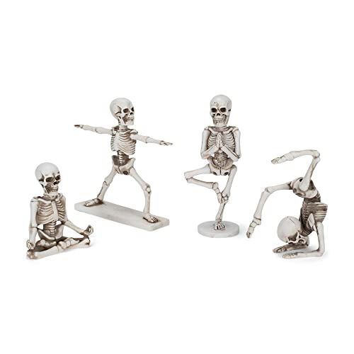 Class Collections Yoga Pose Skeletons Ivory Tone 6 inch Resin Figurines Set of 4