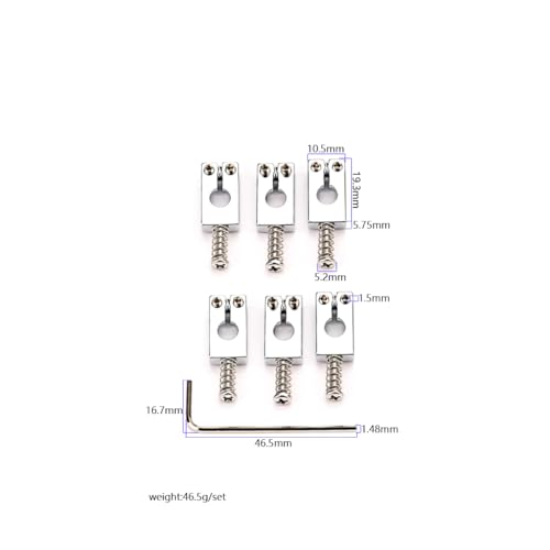 Ogdni Selas de ponte rolante de guitarra de latão ultra 10,5 mm para guitarra elétrica Strat Tele ST