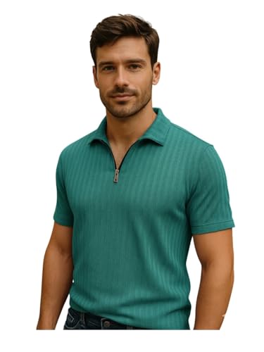 Image of Preneum Men's Polo T‑Shirt | Comfortable Rich Polycotton, Band Collar, Regular Fit | Stylish & Premium All Day Wear (Available in Plus Sizes)
