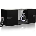 Micro Hi-Fi Compact Stereo System - CD Player, Bluetooth, FM Radio, AUX-in, USB Playback, Earphone Jack, DSP-Tech, 30W Clear Crisp-Sound Music System