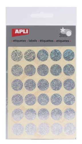APLI Kids 11810-Bolsa gomets redondos Ø 20 mm holográficos 3 hojas