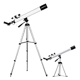 Longitud focal de 600 mm: con una distancia focal de 600 mm para capturar una imagen más clara y un revestimiento de vidrio óptico para mejorar el brillo de la imagen para proteger sus ojos. Un fantástico telescopios astronomicos para niños adultos y astr.principiantes onomicos para explorar el espacio.