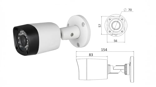 Image of CP-USC-TA13L2 1.3 MP Full HD Wired Bullet Camera, IR Distance 20 Mtrs, White, Wall Mount,