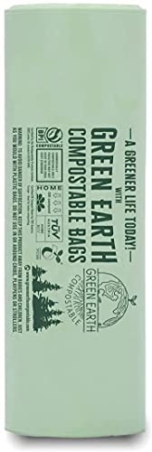 Green Earth Compostable Small Kitchen Food Scrap Waste Bags, Compost Bin Compatible, 2.6 Gallon, 10 Liter, 100-Count, 0.71 Mil Thickness, Astm D6400, Us Bpi And Europe Ok Compost Home Certified, Usa #TOP4