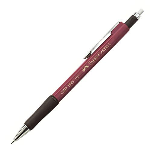 Faber-Castell Grip 1345 - Portaminas (0,5 mm, 12 unidades), color rojo metálico