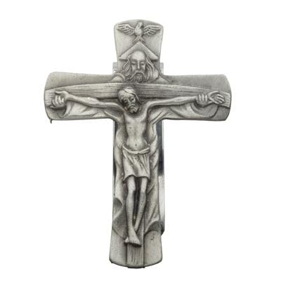 Extel Pewter Holy Trinity Crucifix Sun Visor Clip for Men