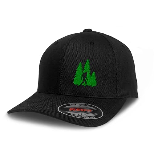 Image of Flexfit Left Side Panel Woods Bigfoot A Embroidery Hats for Men & Women