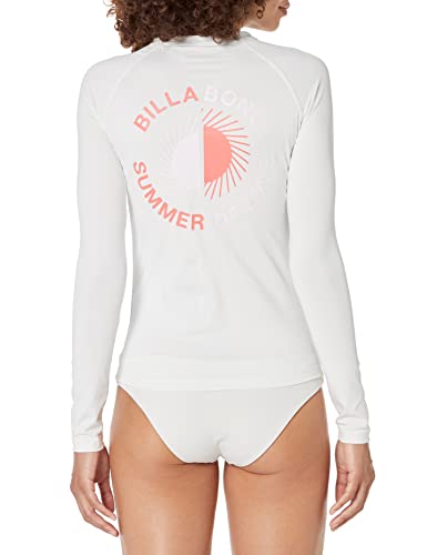 Billabong Sol Searcher Long Sleeve Rashguard Rash Guard Shirt, White, Large US2