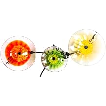 Dale Tiffany AW23125 Fiore Bloom Hand Blown Art Glass Wall Decor with Wall Mounting Bracket, Multi-Color, 3-Plate
