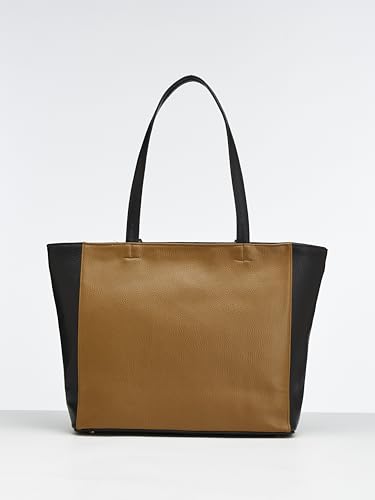Image of Fargo Clara Tan Tote Bag for Women | Large Vegan Leather Handbag with RFID Pockets, Smooth Zip Closure, Premium Look | Stylish College, Office, Travel Tote | Made in India