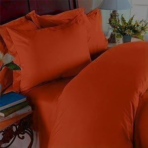 Elegant Comfort 1500 Premier - Wrinkle Resistant - Hotel Quality Ultra Soft Luxurious 4 pcs Bed Sheet Set, Deep Pocket Up to 16", Full, Rust