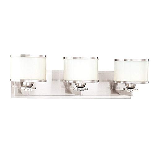 Hudson Valley Lighting 6103-PN Basking Ridge 3 Light Bath Vanity, Polished Nickel Finish with Opal/Glossy