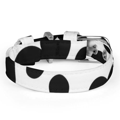Collier réglable pour chien noir et blanc avec boucle robuste et sangle adaptable