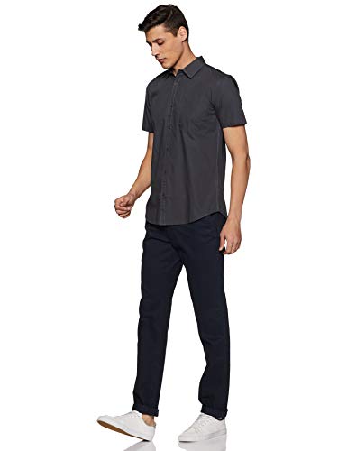 Image of Amazon Brand - Symbol Men's Cotton Shirt | Casual | Plain | Half Sleeve | Summer - Regular Fit (Available in Plus Sizes)