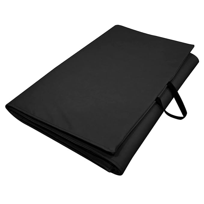 Premium 10mm PVC Leather Yoga Mat | Extra Thick Yoga Mat for Exercise, Fitness & Meditation with Carrying Strap for Men & Women - Black (Professional Yoga Mat)-image-44
