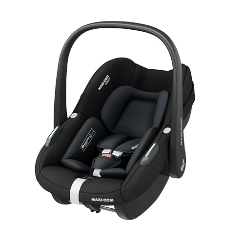 Maxi-Cosi Pebble S i-SIze, Silla Coche Bebé, 0-15M, 0-13 kg, 40-83 cm, Silla para Recién Nacido Ligera, Click & Go, Protección Impactos Laterales G-CELL, Reductor Recién Nacidos, Tonal Black