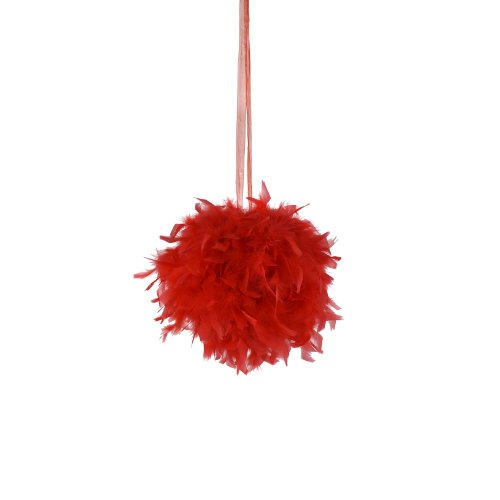 ZUCKER Feather Products Chandelle Feather Pom Pom, 12-Inch, Red