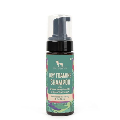 HUFT Waterless Cleansing & No Rinse Dry Shampoo for Dogs -140 mL | Quick & Easy Dog Dry Shampoo for Shih Tzu, Labrador, Golden Retriever, German Shepherd | No-Rinse, Skin-Friendly Deodorizing Formula