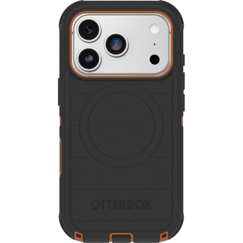 Image of OtterBox iPhone 17 Pro (Only) - Defender Series Case - Black Chateau (Black & Orange) - Snaps on MagSafe - Tough - Rugged & Durable