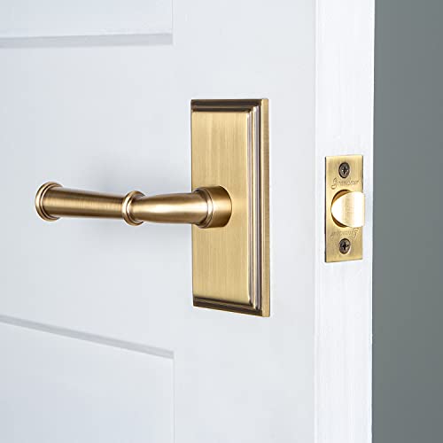 Image of Grandeur 822725 Carre Plate Passage with Georgetown Lever in Vintage Brass, Passage - 2.375