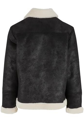 Urban Classics Shearling Biker Jacket avec doublure contrastée et zip motard