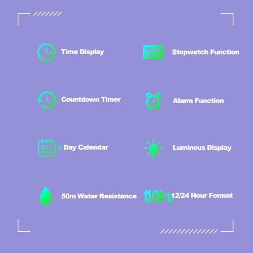 ZJchao Kids Digital Watch Water Stopwatch EL Backlight Alarm Pedometer for Boys Girls 5-15 Years Old (Blue)4