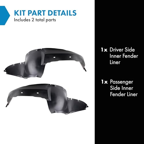 Image of TRQ Inner Fender Liner Set Compatible with 2005-2010 Chevrolet Cobalt 2007-2009 Pontiac G5 GM1250120 GM1251120