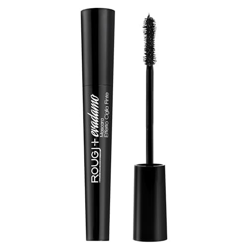 Máscara De Pestañas Evadamo Rougj - RĂmel Alargador Negro Con Efecto Pestañas Postizas, Volumen Y Largura, FĂłrmula Cremosa Con Pantenol Y Ceras, Mirada Intensa Y Duradera Con Cepillo Profesional