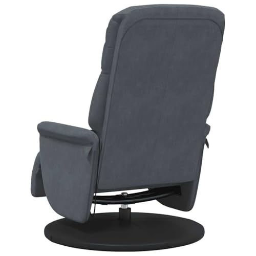 vidaXL Massagesessel, Sessel Verstellbare Rückenlehne Fußteil, Drehbar Fernsehsessel Relaxsessel mit Liegefunktion, Liegesessel Polstersessel Ruhesessel, Dunkelgrau Samt – Bild 7
