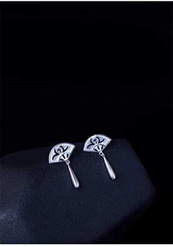 Boucles d'oreilles creuses éventail en argent S925 véritable artisanat - 6