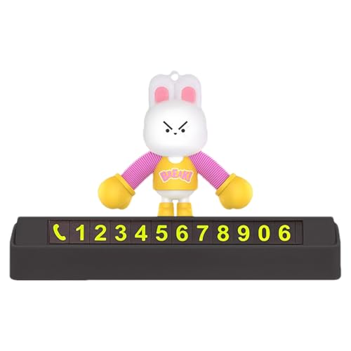 Generisch Placa de matrícula de aparcamiento para mostrar el número de teléfono, dispositivo luminoso para el salpicadero de los vehículos, diseño de número de teléfono con motivo, para el interior de