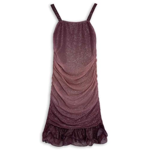 Speechless Girls' Glitter Mesh Ruffle Hem Party Dress