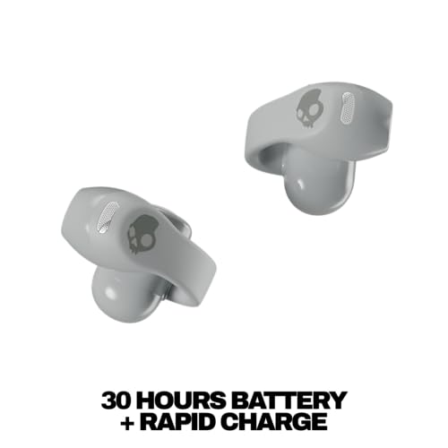 Image of Skullcandy Push 720 Open Wireless Open-Ear Bluetooth Earbuds, Headphones, Waterproof, Clip-On Lightweight Design, 30 Hours Battery, Wireless Charging Pouch, Microphone for iPhone Android - Cement