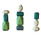 NOREO Piedras de Madera apilables - Juego de Equilibrio Montessori - Juguete educativo para niños - Rocas de Madera Natural - Desarrollo de la Motricidad y la Creatividad - (10/15/20/36 pcs) (10)