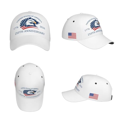 Image of USA Flag Baseball Cap American Patriotic Trucker Hat Father Dad Mother Mom Adjustable Sportswear Hat for Men Women Adults