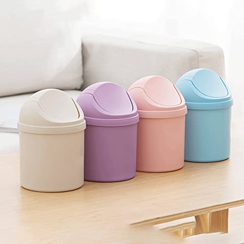 Caneca de basura pequeña rectangular con tapa de plástico miniatura 7