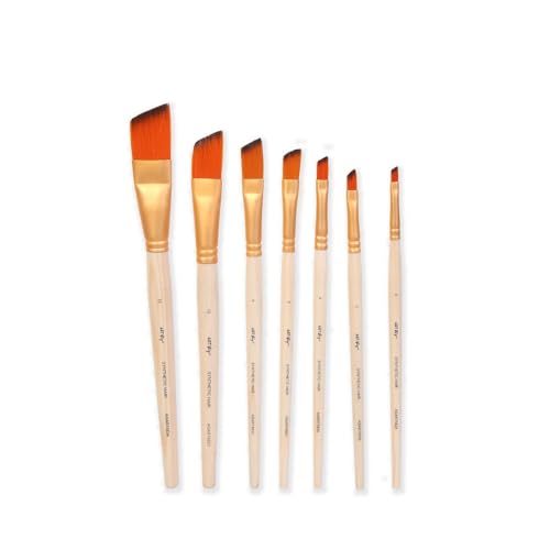 Image of Little Birdie Angular Brush Synthetic Hair Size 0 2 4 6 8 10 12 Set of 7 pc