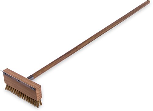 Carlisle Paddles-4152000 Oven Brush & Scraper With Handle, 8-1/2" Wide, 1-1/4" Brass Bristles, 42" Long Hardwood Handle