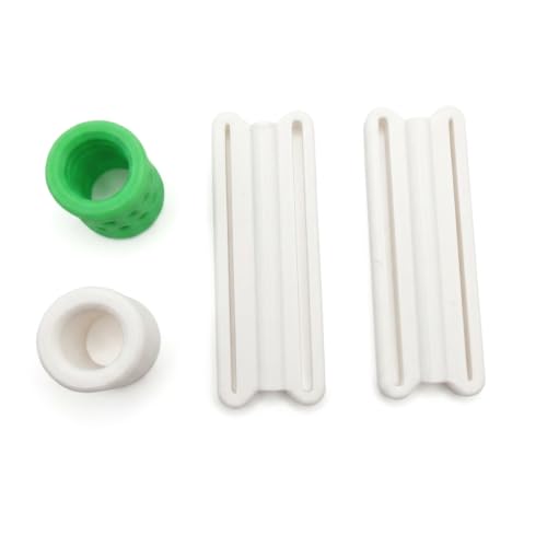 Toothpaste Refill Adapter & Toothpaste Tube Squeezer Combo Pack Reusable Toothpaste Tube Connector Transfers Remaining Toothpaste Between Tubes Reduce Waste Save Money & Get Every Last Drop