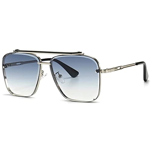 Image of CREEK UV Protected Driving Vintage Pilot Gradient Metal Body Square Sunglasses for Men and Women | CP-11525