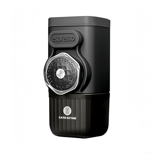 Besshepplo Máquina de café espresso portátil manual de 15 barras para café molido y cápsulas, tanque de agua de 100 ml, compacto, viajes, camping, al aire libre, no requiere electricidad, color negro
