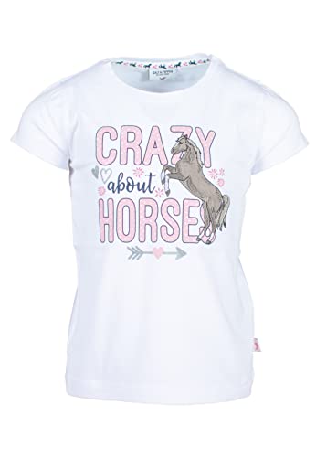 Salt and Pepper Mädchen T-Shirt Applikation/Druck Crazy Horses Camiseta, Blanco, 116 cm/122 cm para Niñas Cover