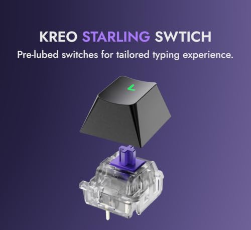Image of Kreo Swarm 65 Wireless Mechanical Gaming Keyboard 65% Gasket Mounted, Pre-Lubed Switches, 5-Layer Sound Dampening, RGB, Hot-Swap PCB, Tri-Mode - Windows & macOS (Starling Linear)